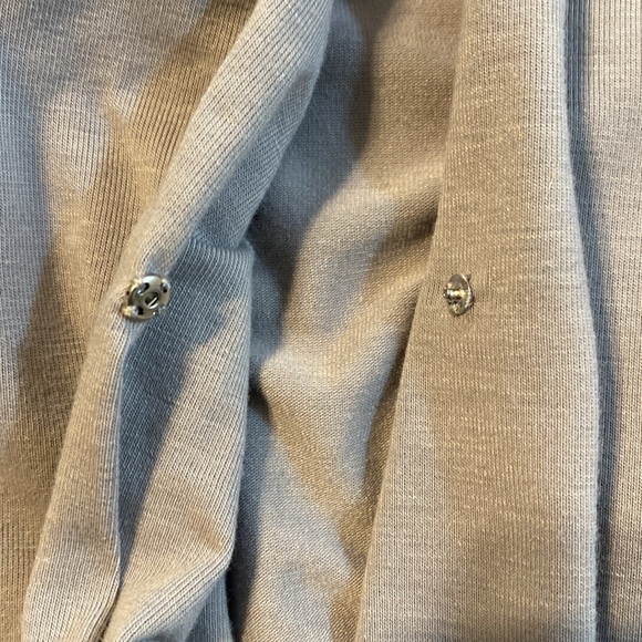 H by Halston Faux Wrap Short Sleeve Top Size M Taupe Brown Oversized Lagenlook - Picture 6 of 10